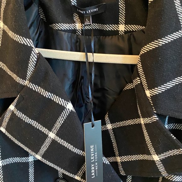 Larry Levine Aubrey Double-Breasted Swing Coat, L - Picture 3 of 5